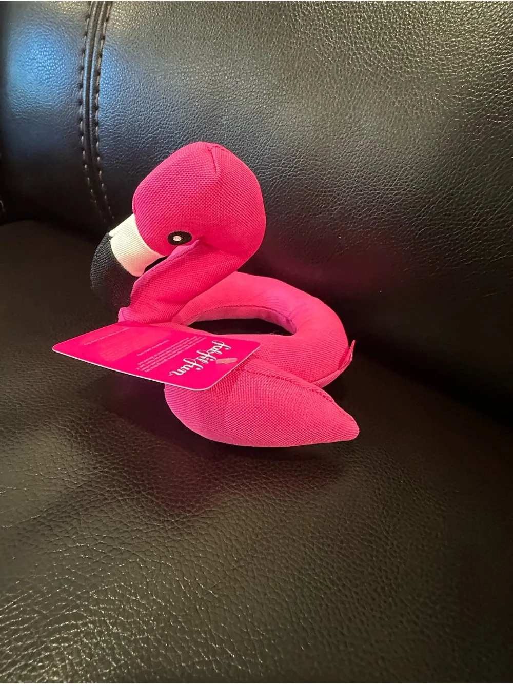Pink Flamingo Ring Dog Toy S/M Squeaky Bird